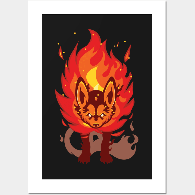 Burning Fox Wall Art by sfajar